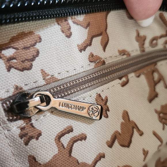 Longchamp Large Zip Top Shoulder Hand Tote Bag - Picture 6 of 9